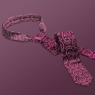 Cravate Balle de golf personnalisée monogramme Burgundy