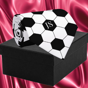 Cravate Ballon de Football Personnalisé Monogramme
