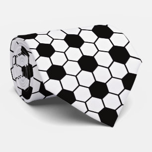 Cravate Ballons de Football Amoureux Ballons de Foot Noir