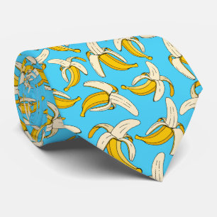 Cravate Banane tropicale cool Motif Turquoise