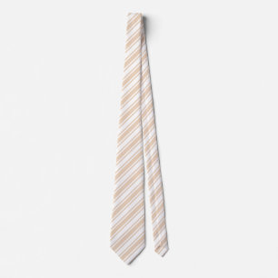 Cravate Bande de bonbons beige et blanche