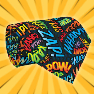 Cravate Bande dessinée Pop Art SONNE Super-héros Liens