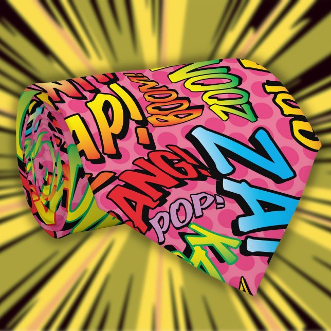 Cravate Bande dessinée Pop Art SOUNDS Liens de super-héros (Créateur téléchargé)
