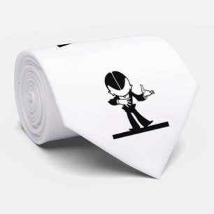 Cravate bande dessinée rétro vintage en noir et blanc