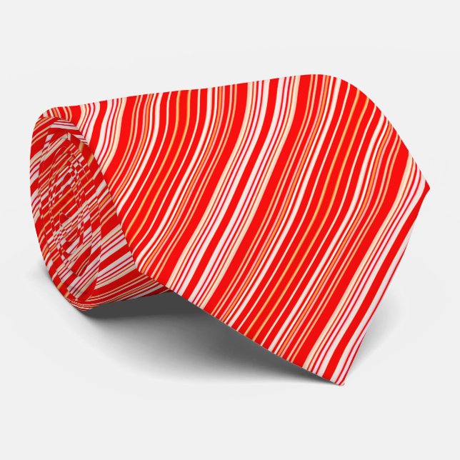 Cravate Bande rouge et blanche (Roulé)