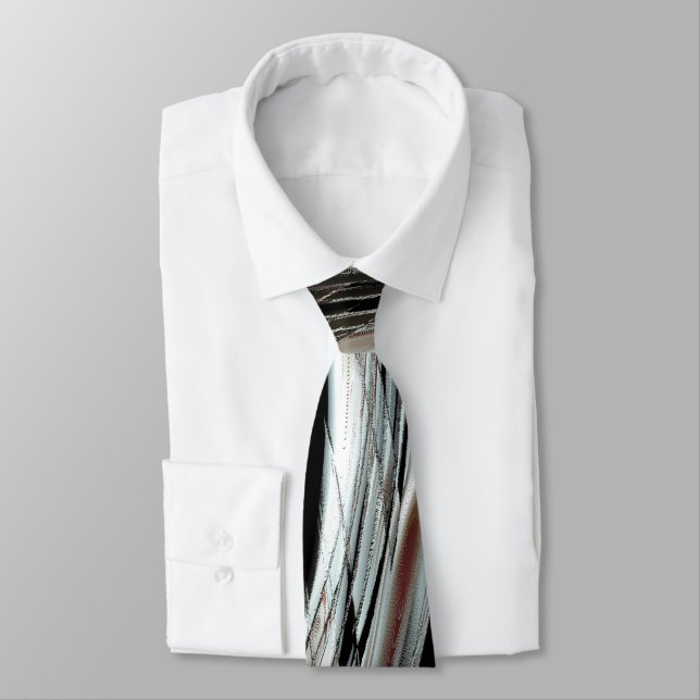 Cravate Bandes argentées très rustiques ou coutures circul (Attaché)