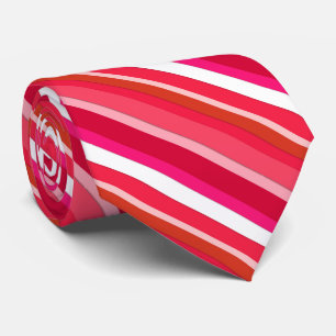 Cravate Bandes de bonbons en couches - rouge, rose et blan