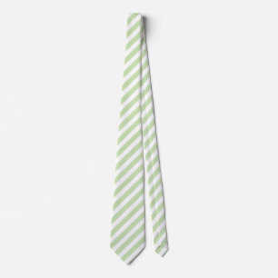Cravate Bandes de bonbons vert pâle et blanc
