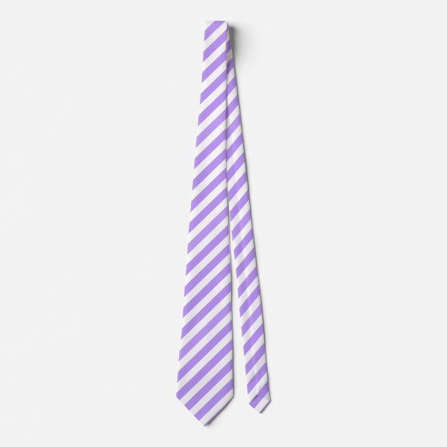 Cravate Bandes de bonbons violettes et blanches (Devant)