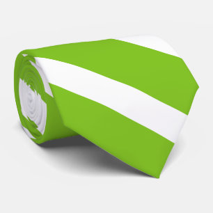 Cravate bandes diagonales vert/blanc