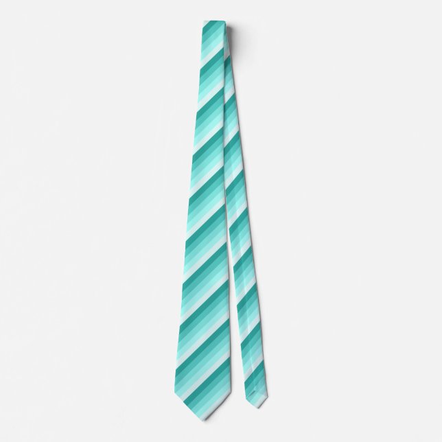 Cravate Bandes d'ombre turquoise (Devant)