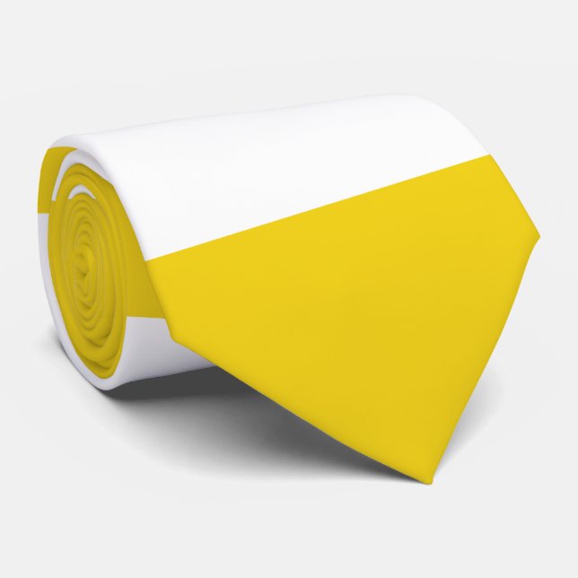 Cravate Bandes Jaunes, Blancs, Motif rayé (Roulé)