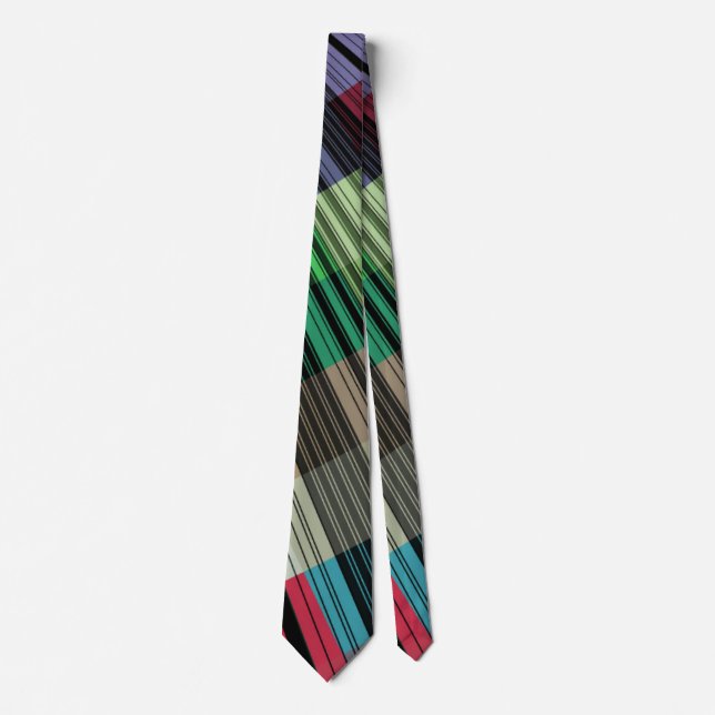 Cravate Bandes multicolores Iridescendantes (Devant)