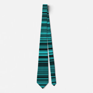 Cravate Bandes noires turquoises