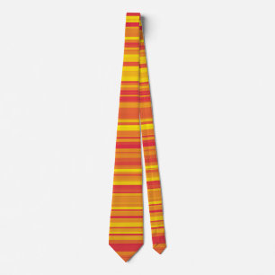 Cravate Bandes orange rouge jaune