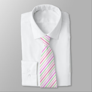 Cravate Bandes, rose, vert