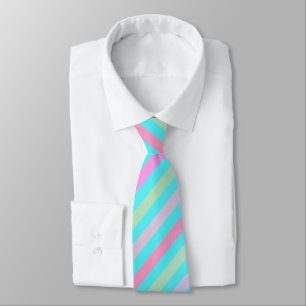 Cravate Bandes, rose, vert