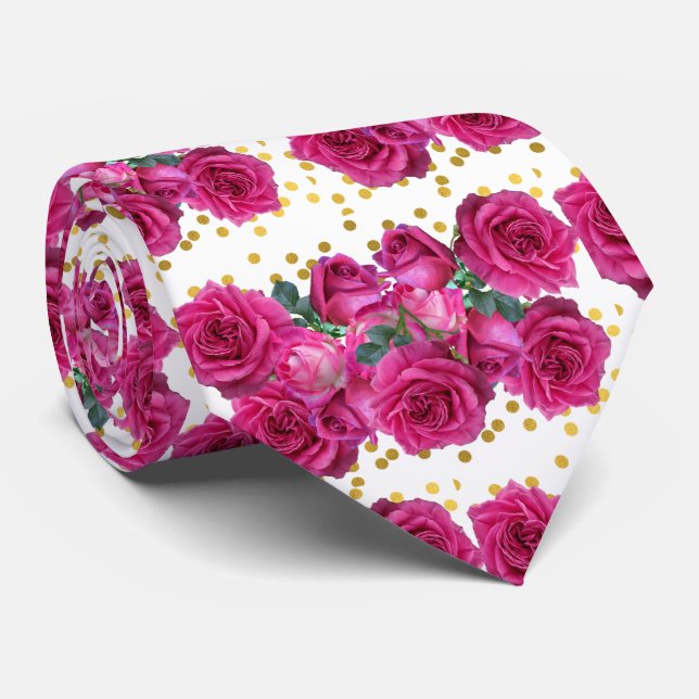 Cravate bannière de roses (Roulé)