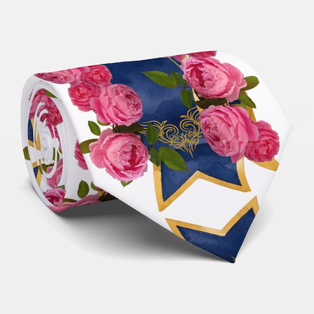 Cravate bannière de roses (Roulé)