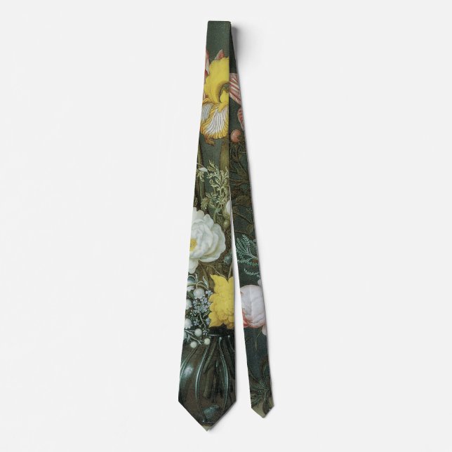 Cravate Baroque Antique, Bouquet de Fleurs dans un Vase en (Devant)