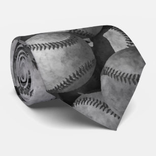 Cravate Base-ball noir et blanc