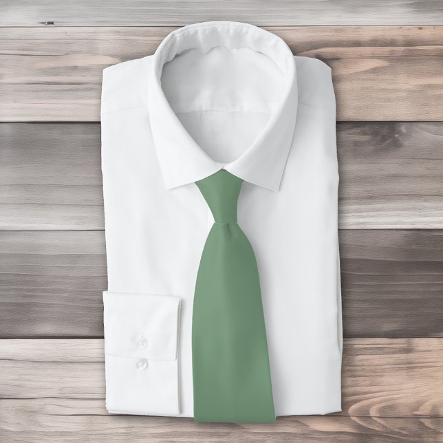 Cravate Basil de couleur solide vert fumée (Créateur téléchargé)