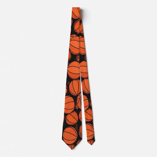Cravate Basket-ball Jour Designer Satin Necktie (Devant)