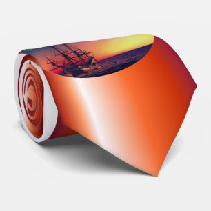 Cravate Bateau à voile dans le coucher du soleil