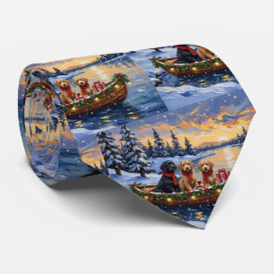 Cravate Bateau de Noël Bernedoodle pour les Fêtes