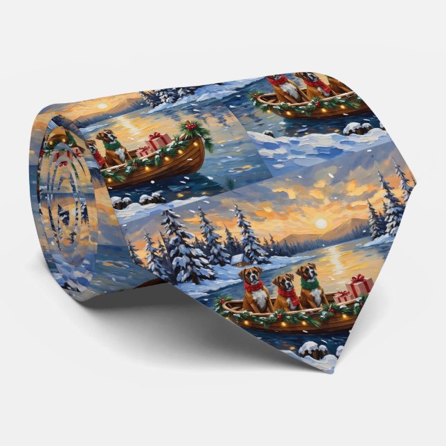 Cravate Bateau de Noël Boxer Fêtes (Roulé)