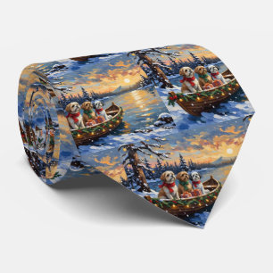 Cravate Bateau de Noël du Shih Tzu pour les Fêtes