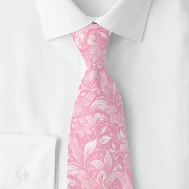 Cravate Batik Botanique Bubblegum (Créateur téléchargé)