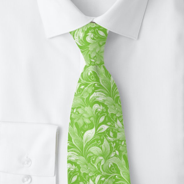 Cravate Batik botanique Chartreuse (Créateur téléchargé)