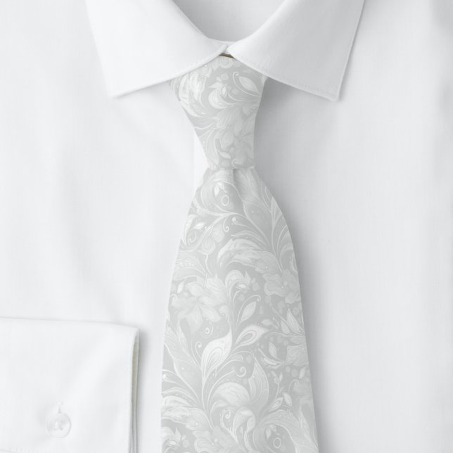Cravate Batik botanique gris clair (Créateur téléchargé)