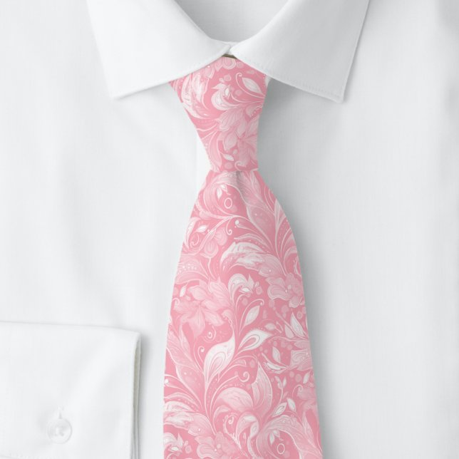 Cravate Batik Botanique Rose (Créateur téléchargé)