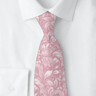 Cravate Batik Botanique Rose Poussiéreux