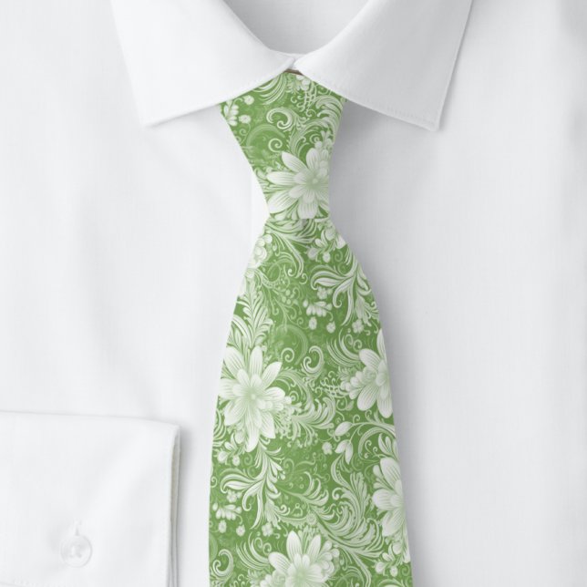 Cravate Batik Floral de Mousse (Créateur téléchargé)