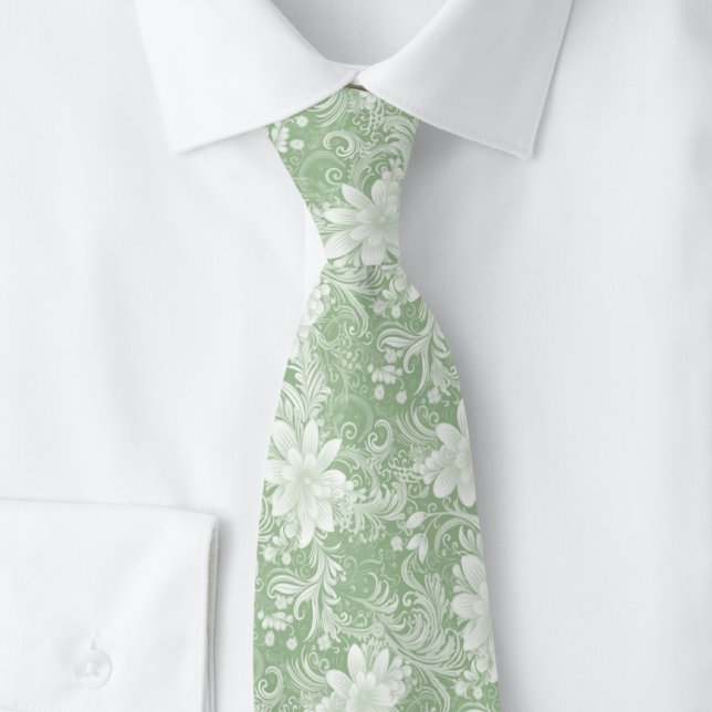 Cravate Batik floral Eucalyptus (Créateur téléchargé)