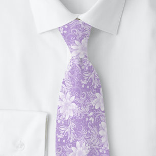Cravate Batik floral lavande