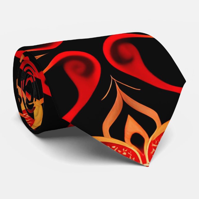 Cravate Batik indonésien Abstrait motif floral (Roulé)