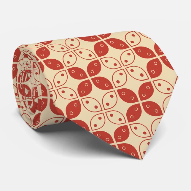 Cravate Batik Kawung, Motif indonésien, javanais, ethnique (Roulé)