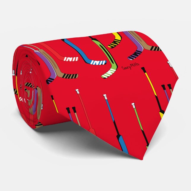 Cravate Bâtons de gardien de but Red Multi Color (Roulé)