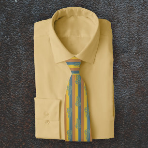 Cravate Bâtons et bandes de crosse rétro couleur chaude