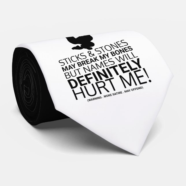 Cravate Bâtons & Pierres, Woke Satire (Roulé)