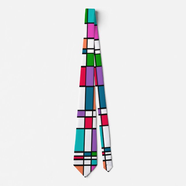 Cravate Bauhaus dans les couleurs de l'énergie des fleurs (Devant)