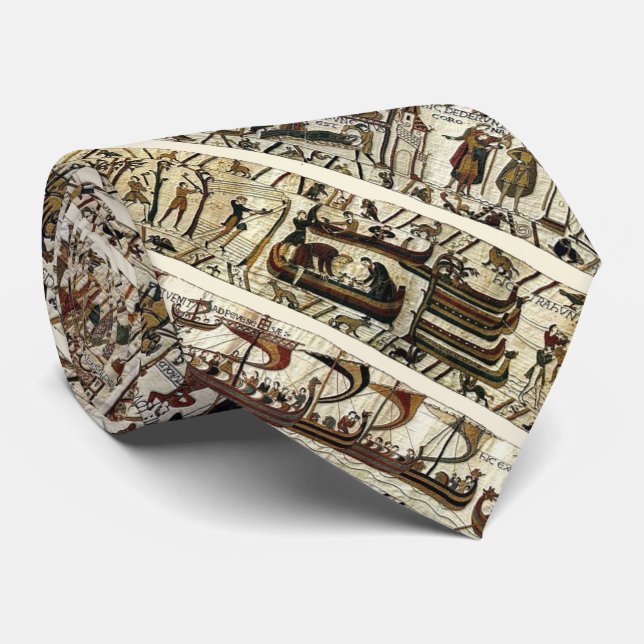 Cravate BAYEUX TAPESTRY 1066 Bataille de Motif Hastings (Roulé)