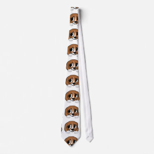 Cravate beagle rouge blanc peeking