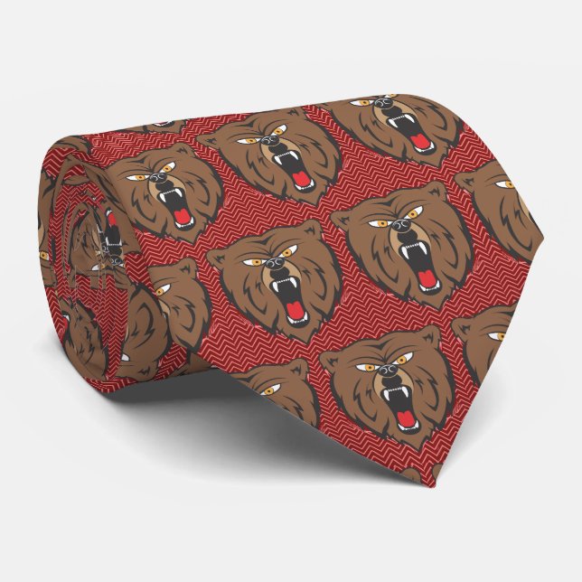 Cravate Bears Team Mascot Football Necktie (Roulé)