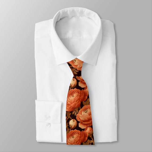 Cravate Beau Cadeau de Garçon d'Honneur Ranunculus (Attaché)