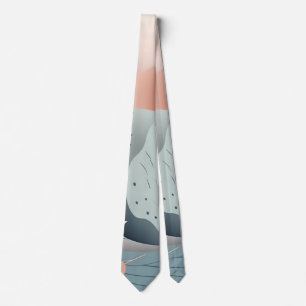 Cravate Beau design feuille pastel élégant